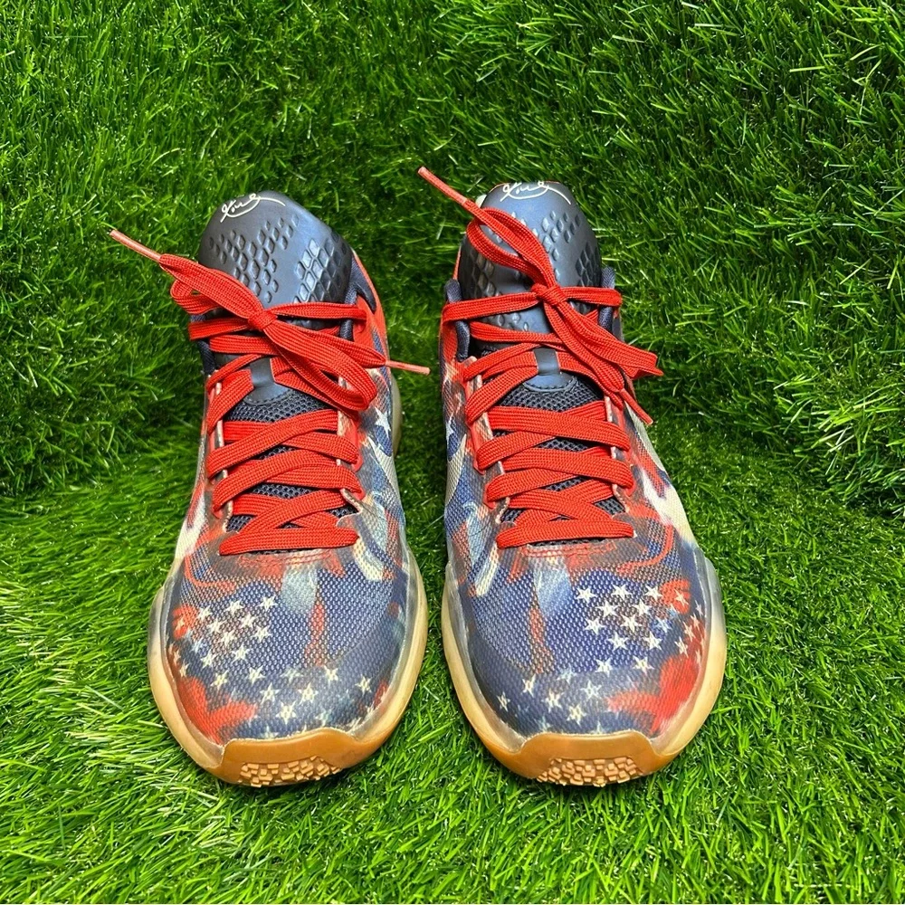 NIKE ZOOM KOBE X10 JULY 4TH INDEPENDENCE DAY USA RED WHITE BLUE 726067-604 SZ 7Y